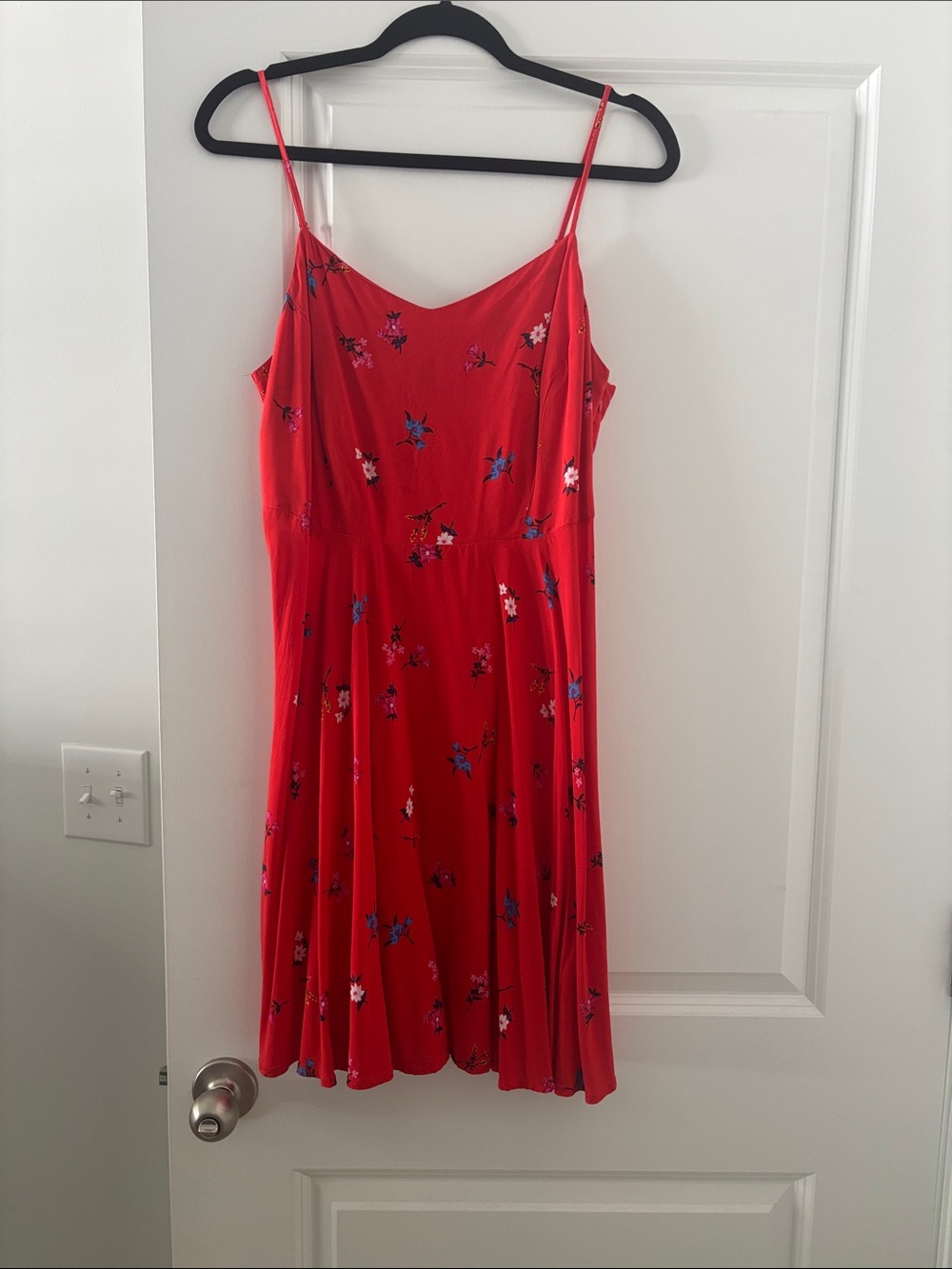 Old Navy Red Floral Spaghetti Strap Mini Dress